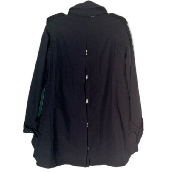All Saints Trench Coat Black Mabli Mac Wool Jacket - Good Used Condition Size 6 - Picture 3 of 9